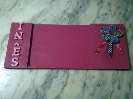 Moldura "Flor em tecido" personalizada com nome REF.M05